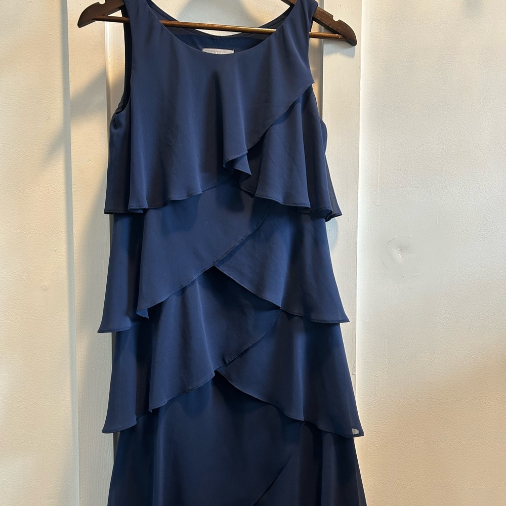 Elegant Navy Blue Layered Dress